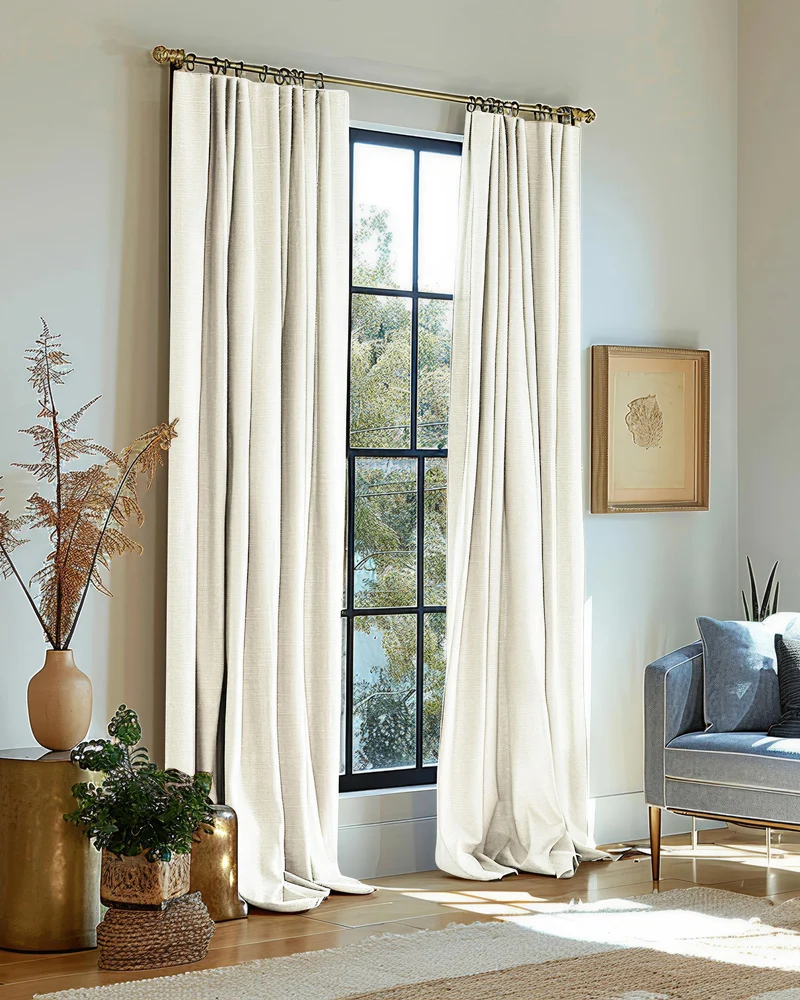 Florence 4 Layers OEKO Heavyweight Soundproof Thermal 100% Blackout Woven Textured Custom Curtain