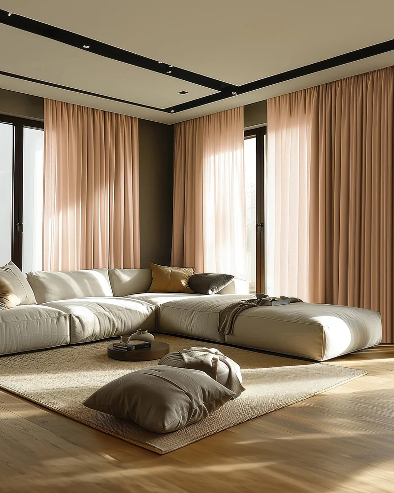 Kensington 4 Layers OEKO Heavyweight Soundproof Thermal 100% Blackout Anti-Dust Linen Look Custom Curtain