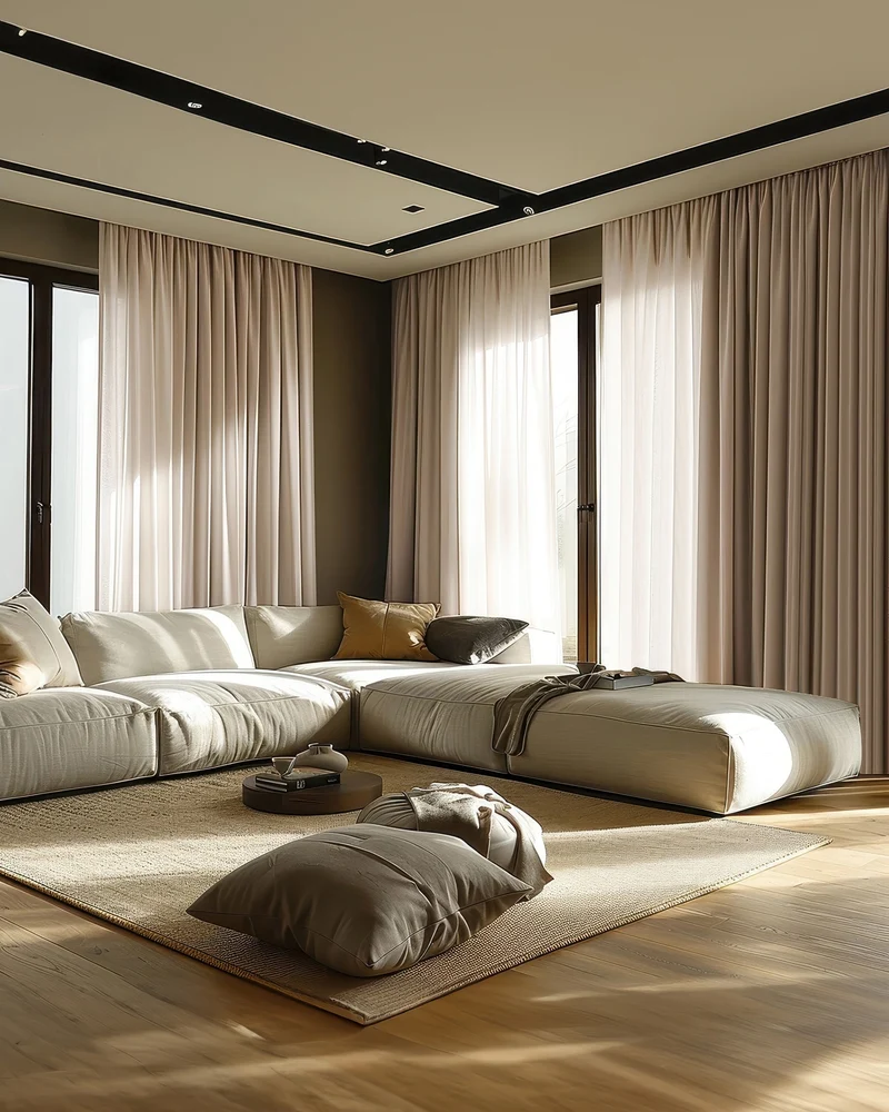 Kensington 4 Layers OEKO Heavyweight Soundproof Thermal 100% Blackout Anti-Dust Linen Look Custom Curtain
