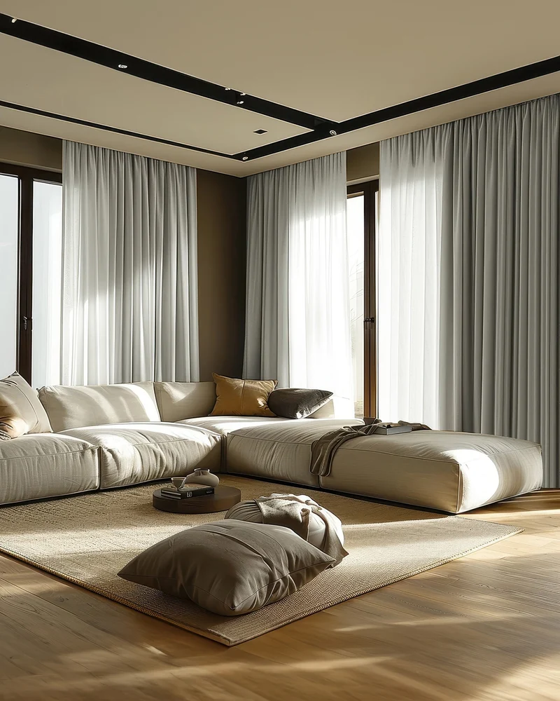 Kensington 4 Layers OEKO Heavyweight Soundproof Thermal 100% Blackout Anti-Dust Linen Look Custom Curtain