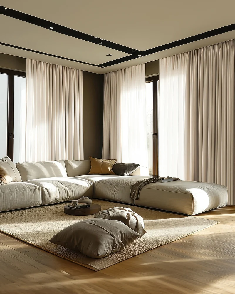 Kensington 4 Layers OEKO Heavyweight Soundproof Thermal 100% Blackout Anti-Dust Linen Look Custom Curtain