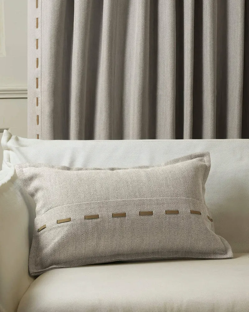Cleo Textured Faux Leather Laced Lumbar Pillowcase
