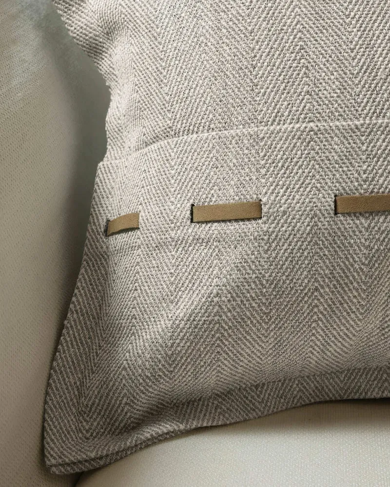 Cleo Textured Faux Leather Laced Lumbar Pillowcase