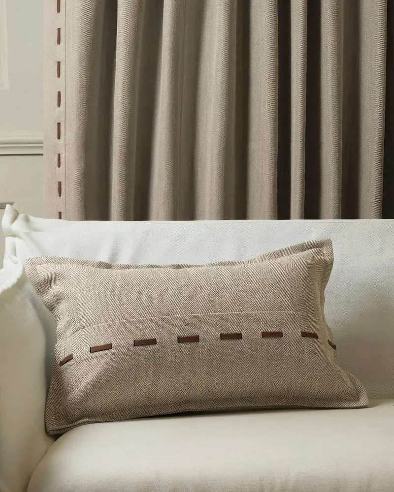 Cleo Textured Faux Leather Laced Lumbar Pillowcase
