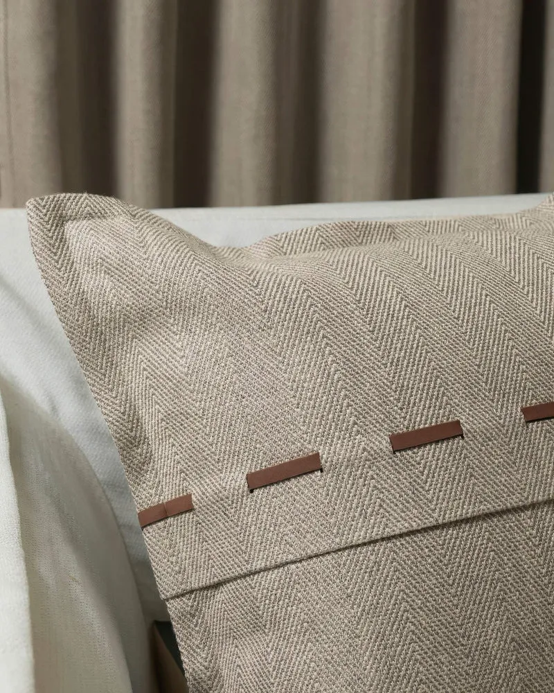 Cleo Textured Faux Leather Laced Lumbar Pillowcase