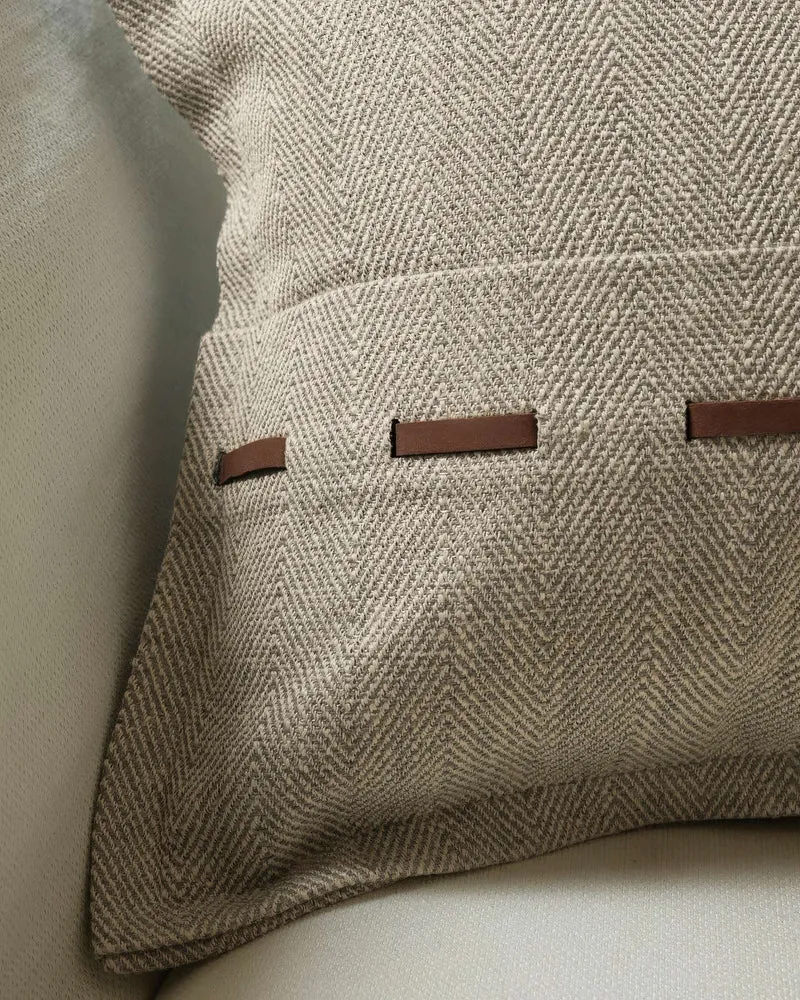 Cleo Textured Faux Leather Laced Lumbar Pillowcase