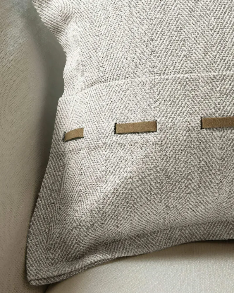Cleo Textured Faux Leather Laced Lumbar Pillowcase
