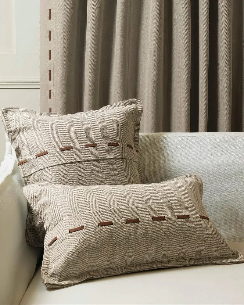 Cleo Textured Faux Leather Laced Lumbar Pillowcase