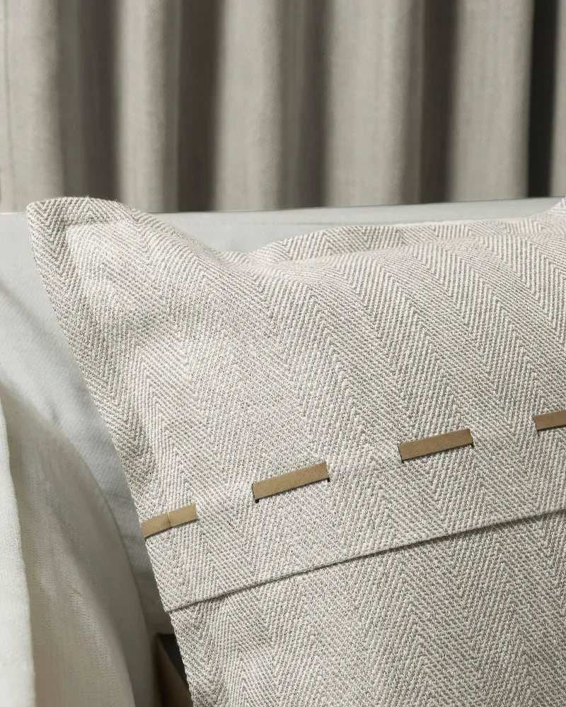 Cleo Textured Faux Leather Laced Lumbar Pillowcase