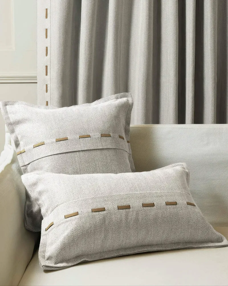 Cleo Textured Faux Leather Laced Lumbar Pillowcase