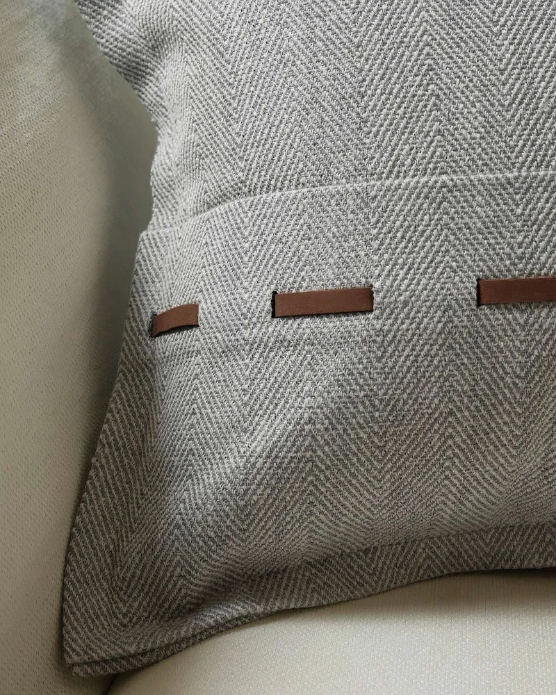 Cleo Textured Faux Leather Laced Lumbar Pillowcase