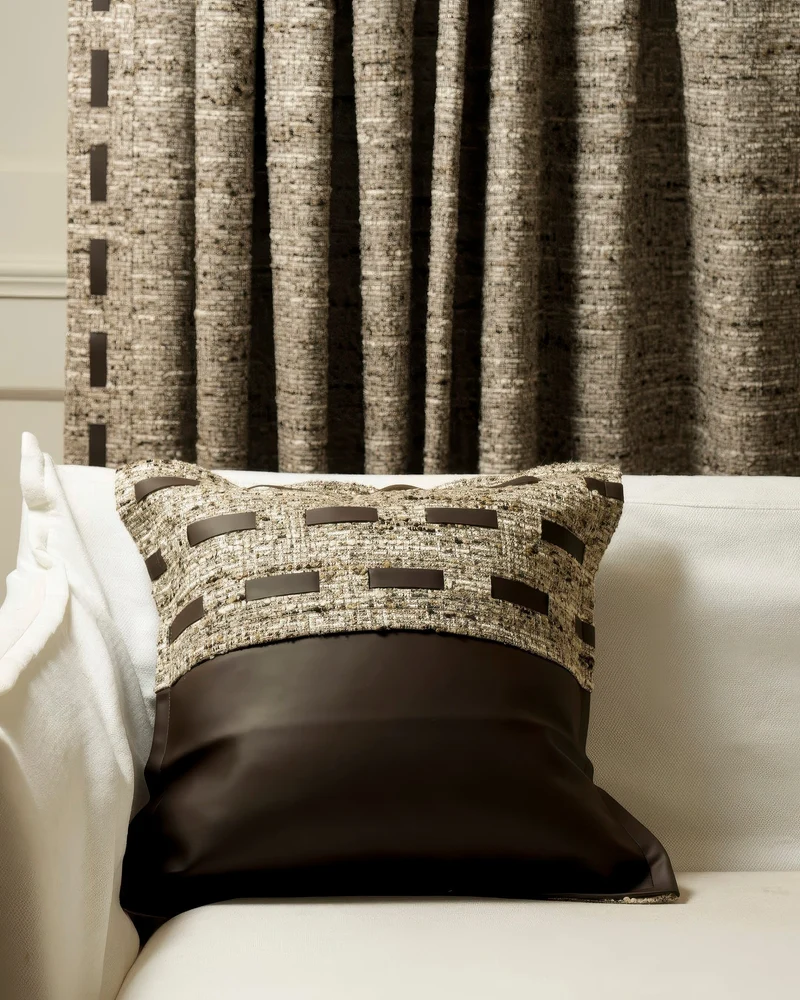 Juliette Textured Faux Leather Throw Pillowcase