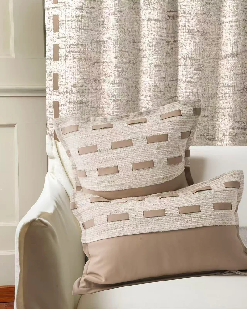 Juliette Textured Faux Leather Throw Pillowcase