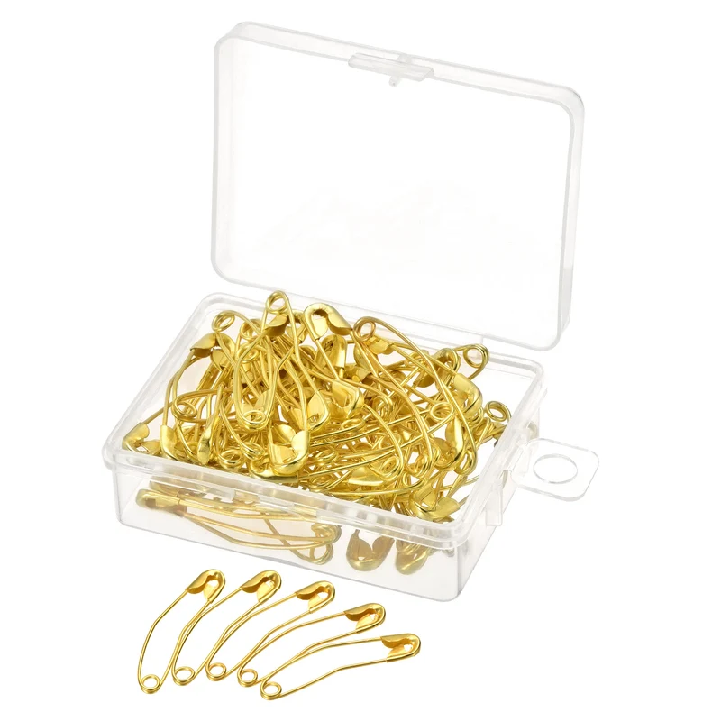 Safety Pins 38mm/1.5 Inch Curved Metal Sewing Pins Silver Tone 60 Count