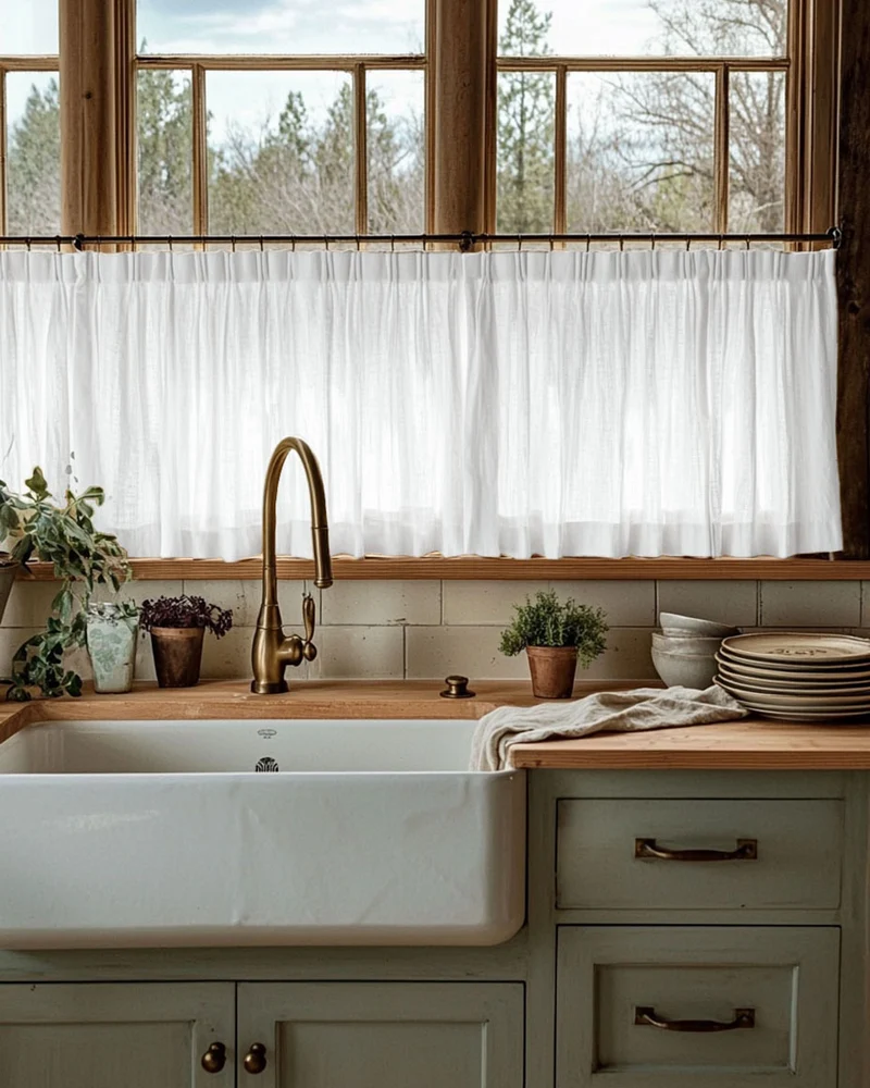 Tehreem Textured Sheer Custom Cafe Curtain