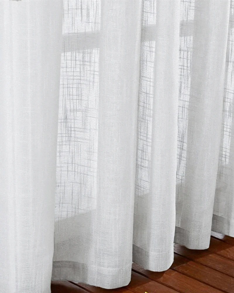 Tehreem Textured Sheer Custom Cafe Curtain