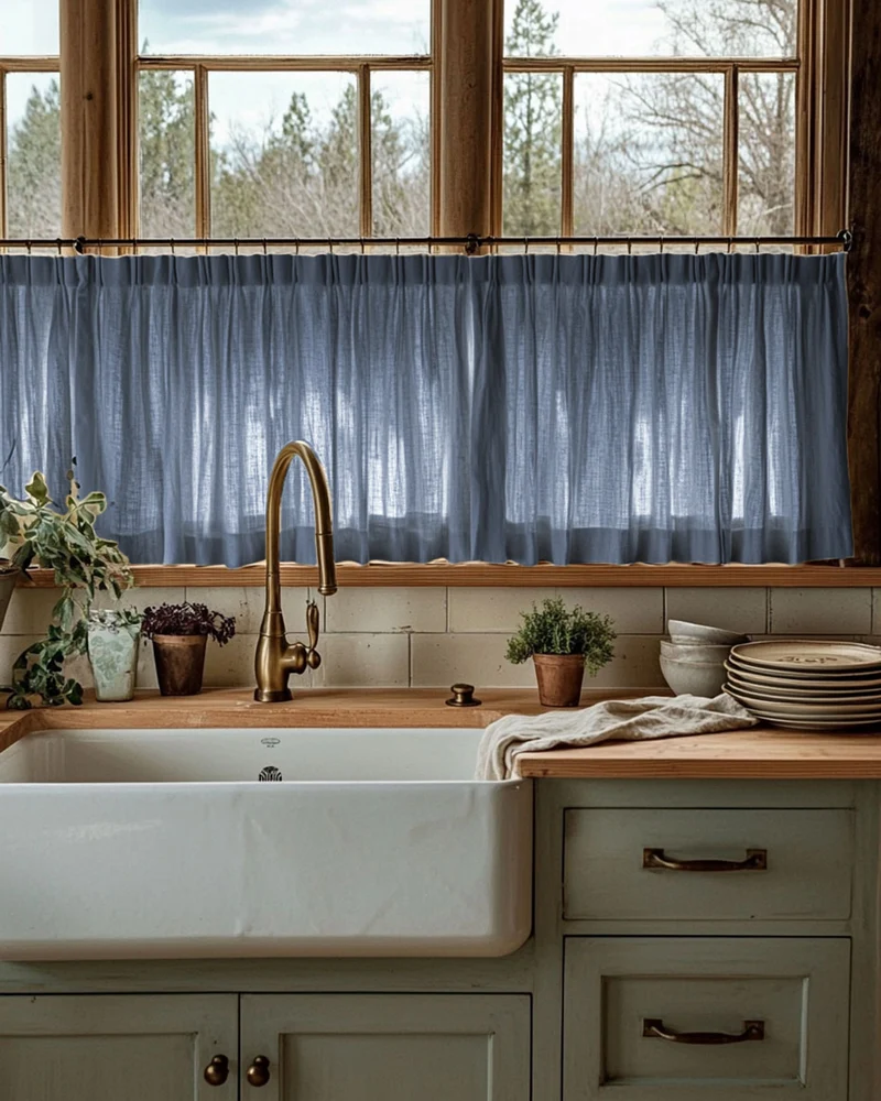 Tehreem Textured Sheer Custom Cafe Curtain