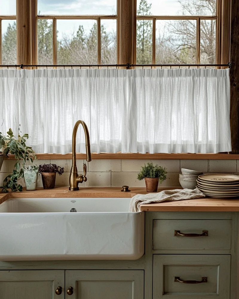 Tehreem Textured Sheer Custom Cafe Curtain