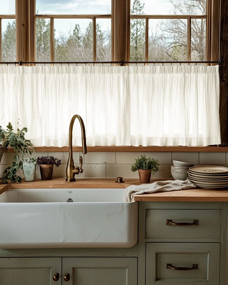Tehreem Textured Sheer Custom Cafe Curtain