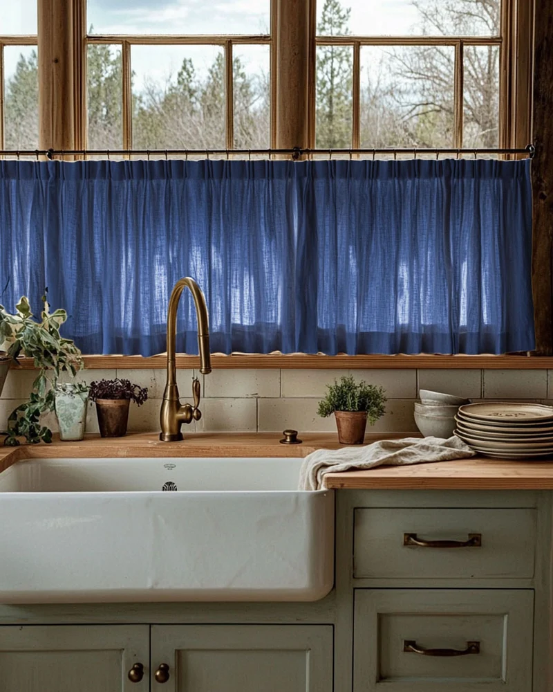 Tehreem Textured Sheer Custom Cafe Curtain