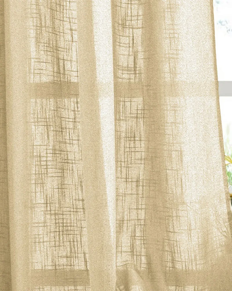 Tehreem Textured Sheer Custom Cafe Curtain