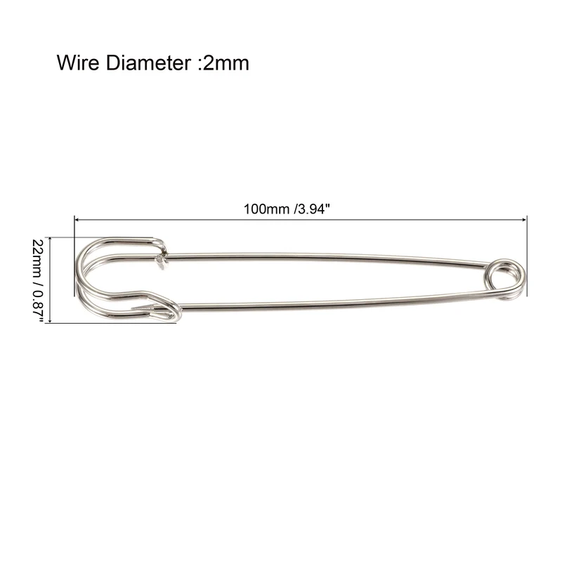 Safety Pins Large Metal Sewing Pins for Office, Home