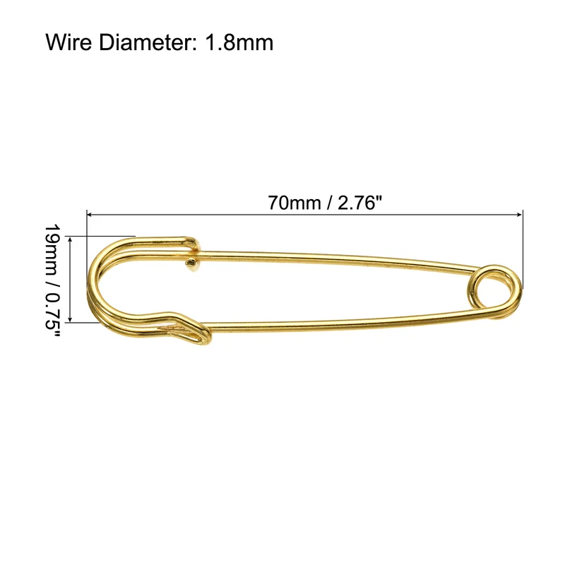 Safety Pins Large Metal Sewing Pins for Office, Home