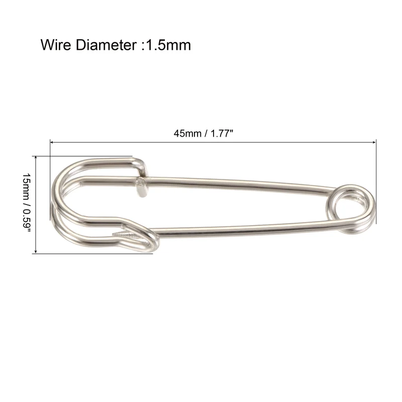 Safety Pins Large Metal Sewing Pins for Office, Home
