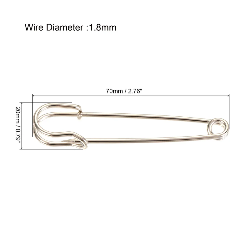 Safety Pins Large Metal Sewing Pins for Office, Home