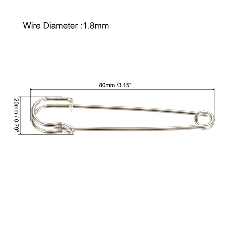 Safety Pins Large Metal Sewing Pins for Office, Home