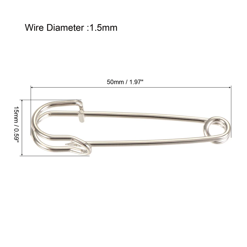 Safety Pins Large Metal Sewing Pins for Office, Home