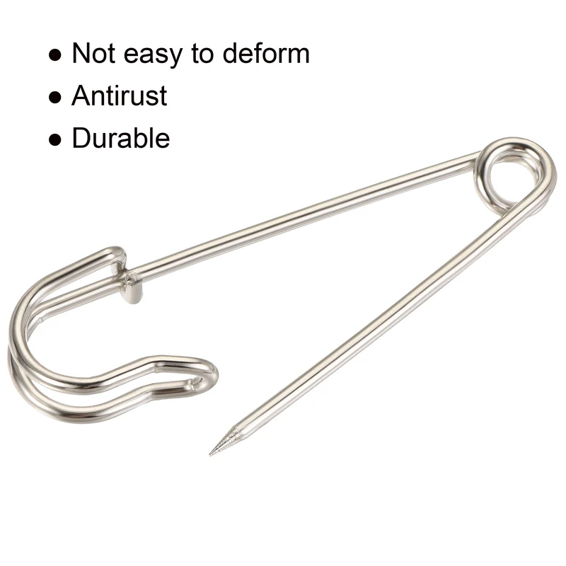 Safety Pins Large Metal Sewing Pins for Office, Home