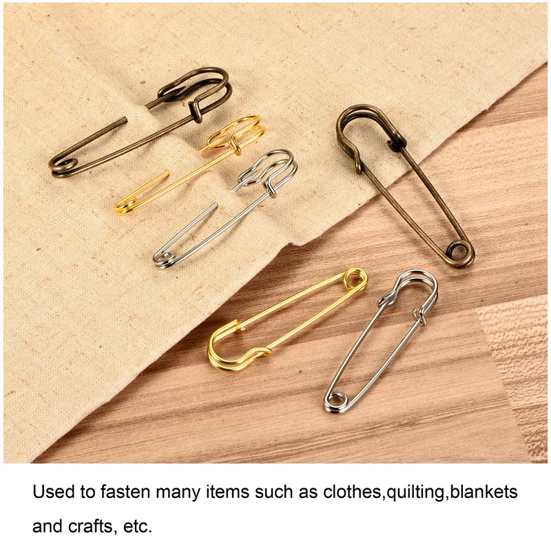 Safety Pins Large Metal Sewing Pins for Office, Home