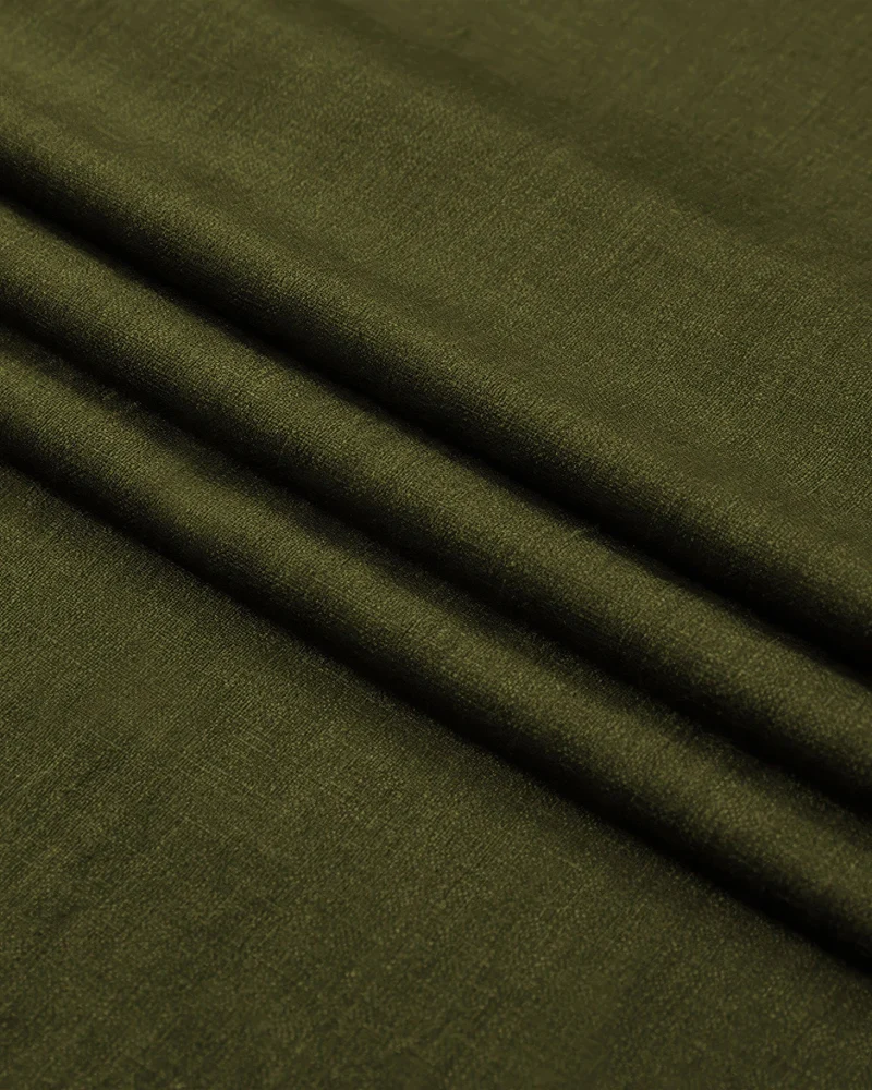 Jazlynn 4 Layers Linen Patterned Velvet Heavyweight Soundproof Custom Curtain