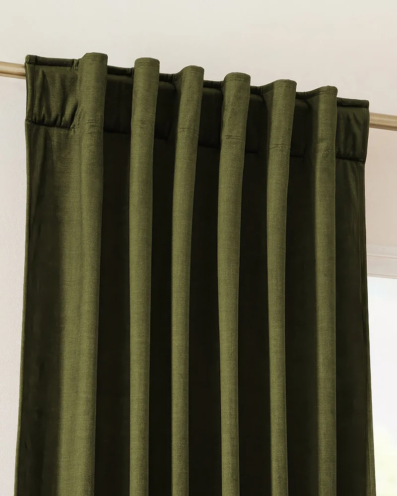 Jazlynn 4 Layers Linen Patterned Velvet Heavyweight Soundproof Custom Curtain