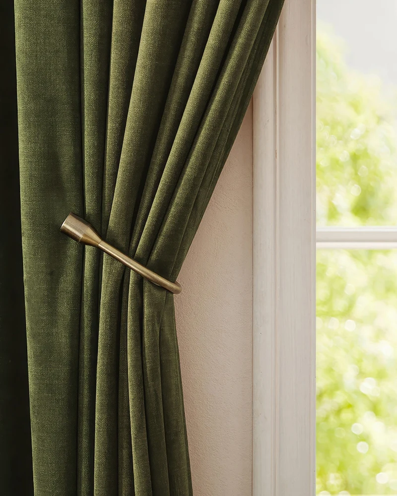 Jazlynn 4 Layers Linen Patterned Velvet Heavyweight Soundproof Custom Curtain