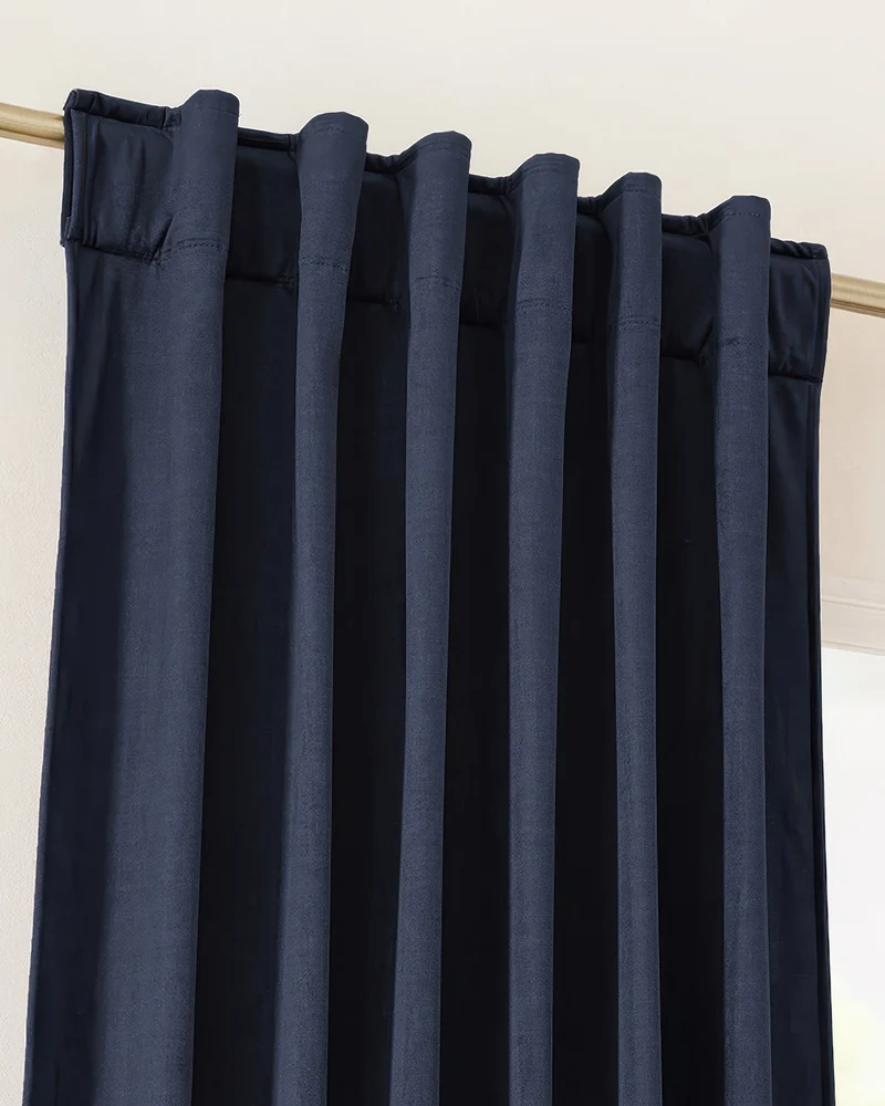 Jazlynn 4 Layers Linen Patterned Velvet Heavyweight Soundproof Custom Curtain