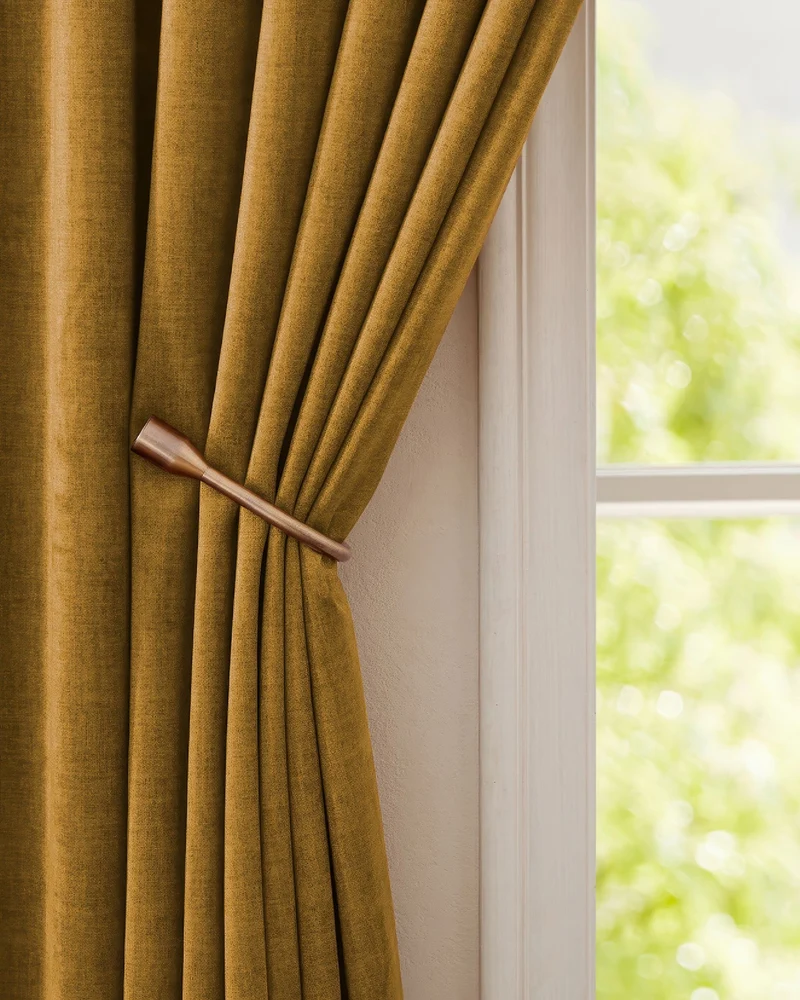 Jazlynn 4 Layers Linen Patterned Velvet Heavyweight Soundproof Custom Curtain