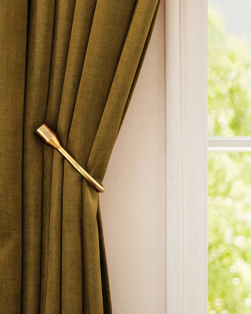 Jazlynn 4 Layers Linen Patterned Velvet Heavyweight Soundproof Custom Curtain