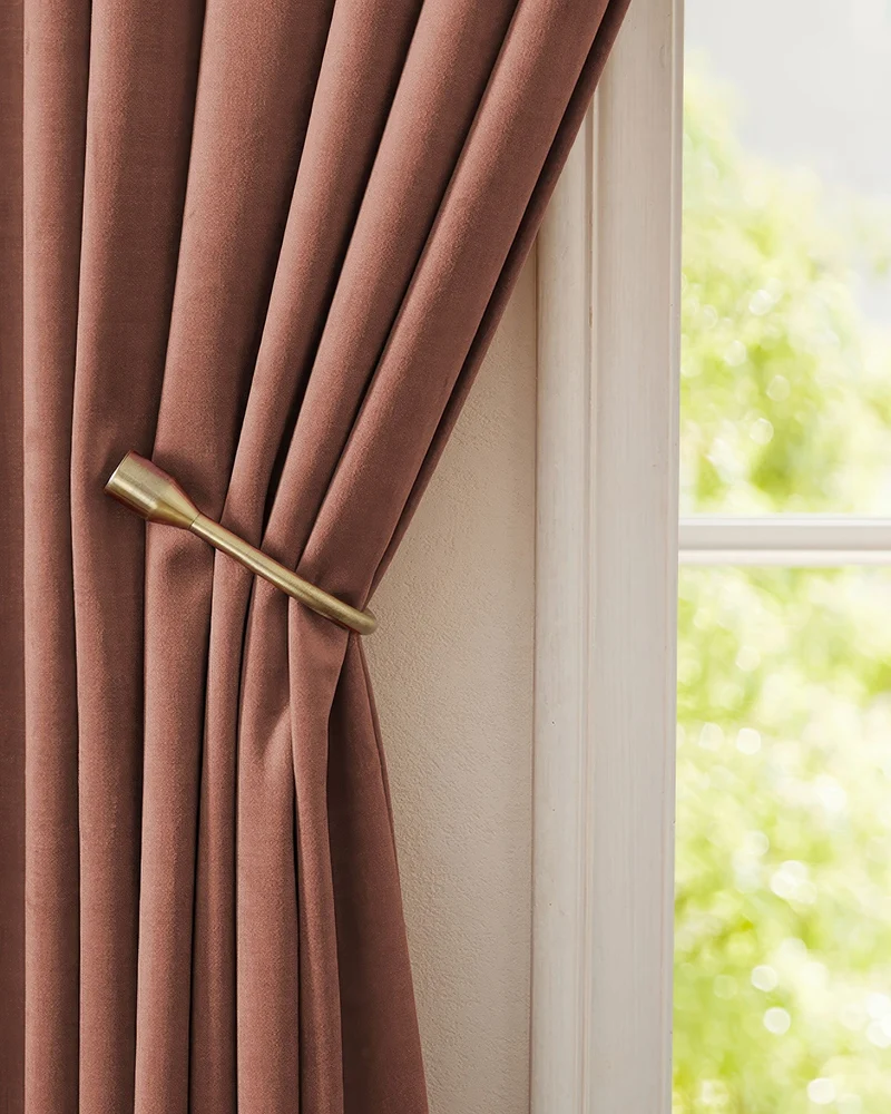 Jazlynn 4 Layers Linen Patterned Velvet Heavyweight Soundproof Custom Curtain