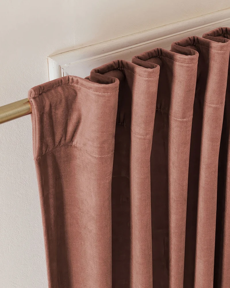 Jazlynn 4 Layers Linen Patterned Velvet Heavyweight Soundproof Custom Curtain