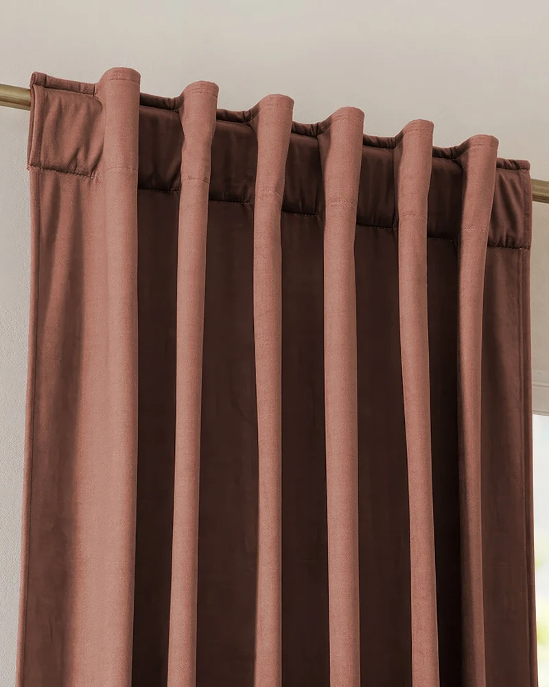 Jazlynn 4 Layers Linen Patterned Velvet Heavyweight Soundproof Custom Curtain