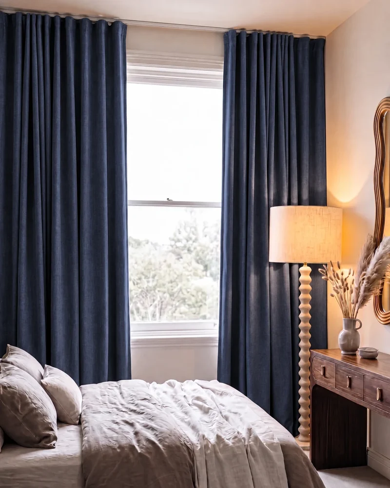 Jazlynn 4 Layers Linen Patterned Velvet Heavyweight Soundproof Custom Curtain