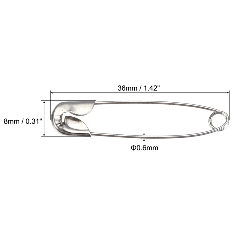 Safety Pins, Metal, Sewing Pins with Box for Office Home