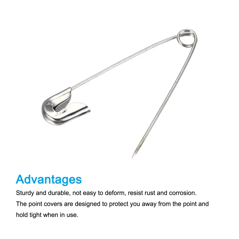 Safety Pins, Metal, Sewing Pins with Box for Office Home