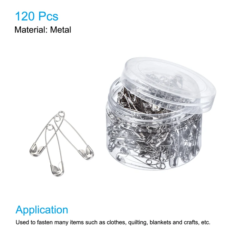 Safety Pins Metal Sewing Pins with Box for Office, Home