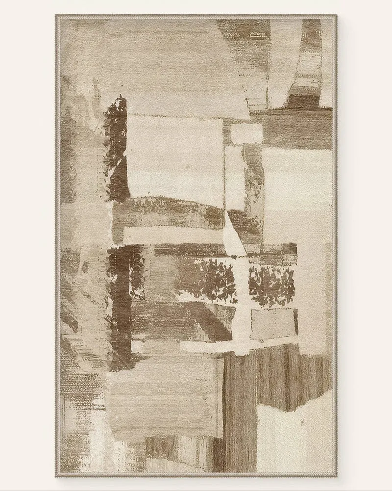 Geometric Vintage Tara Neutral Washable Area Rug