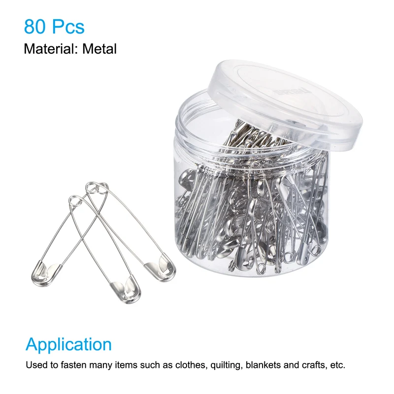Safety Pins, Metal Sewing Pins with Box for Office
