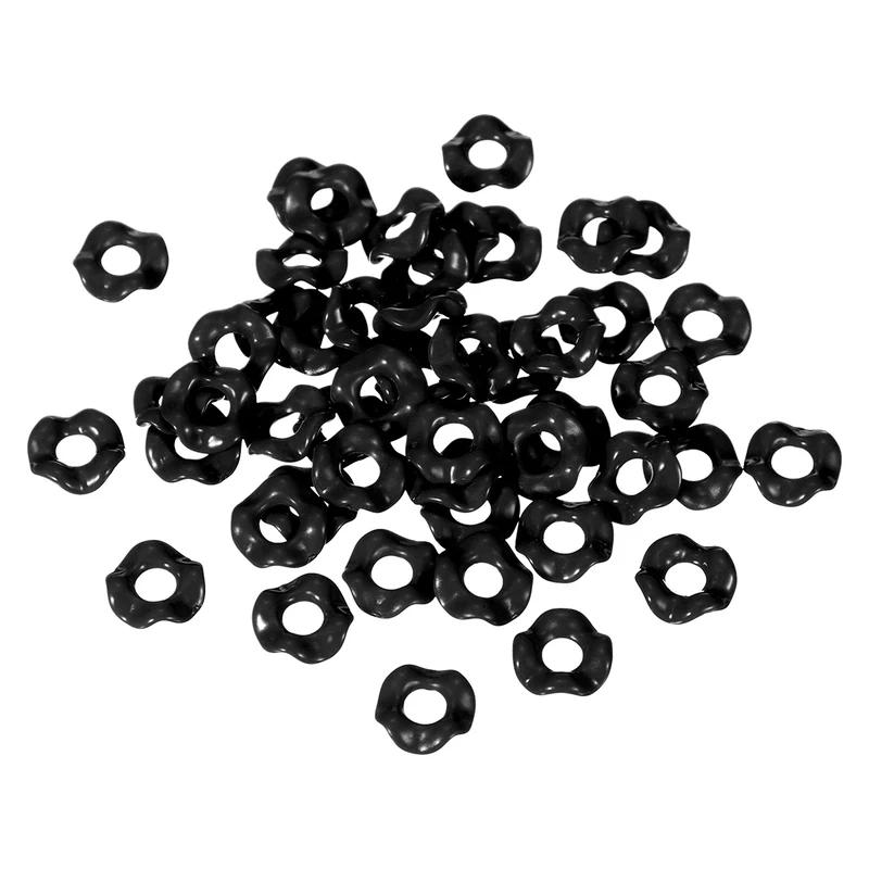 50 Pcs Wavy Spacers, Acrylic Flower Beads Wave Focal Bead, Black
