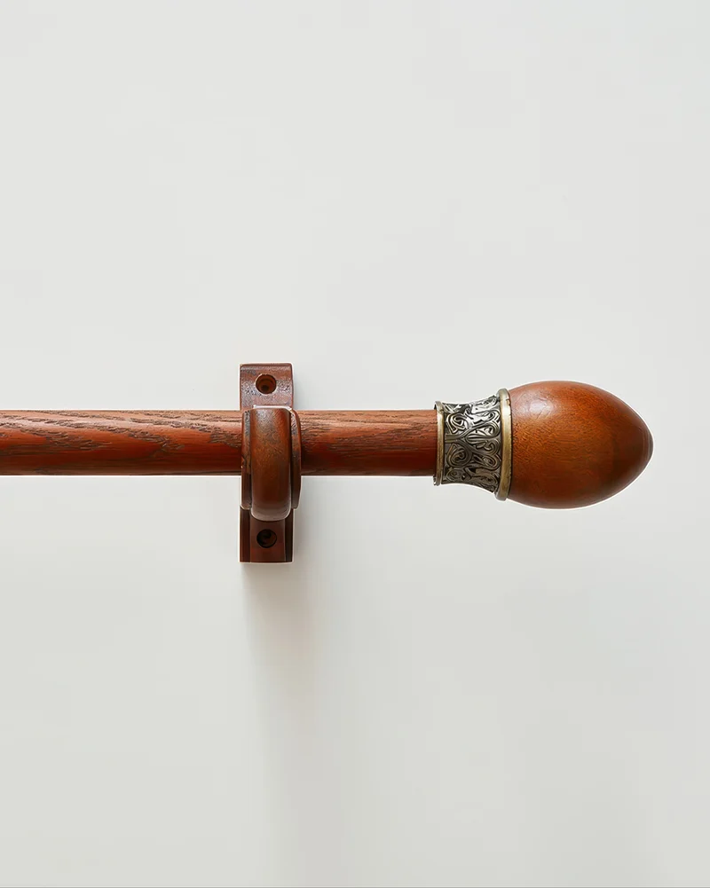Carved Custom Wooden Curtain Rods